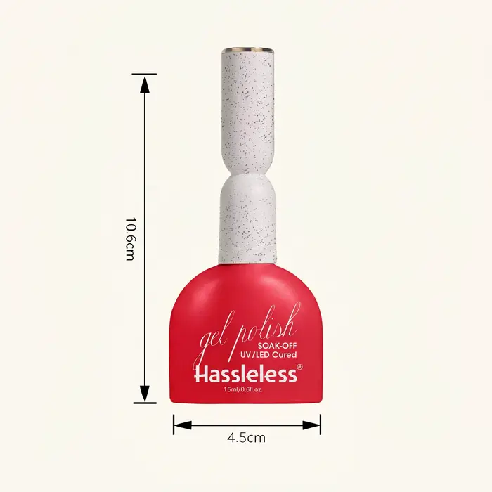 Vernis à ongles gel rouge classique Hassleless 15 ml
