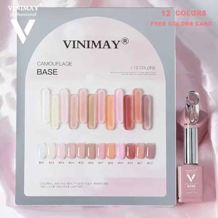 Kit de vernis gel couleur nude Rose Rose 12 pièces avec nuancier, gel de construction effet gelée, gel soak-off et primer couleur, pour salon de manucure, vente en gros