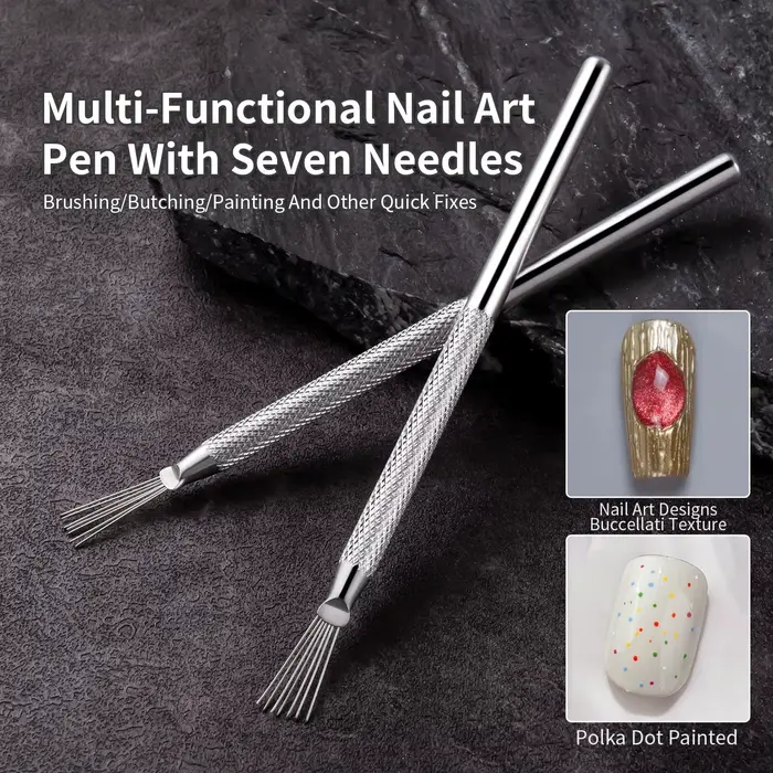 Outil de tréfilage pour Nail Art, stylo multifonctionnel à sept broches, brosse de Texture, bricolag