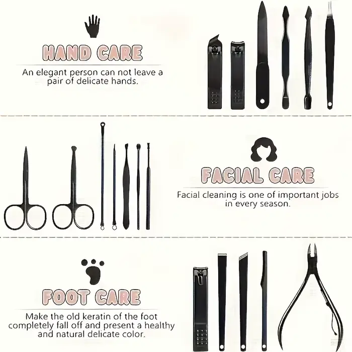 Kit de coupe-ongles professionnel 7 à 24 pièces, coupe-ongles et orteils Ultra tranchants pour homme