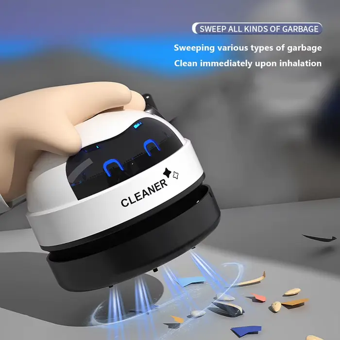 Déterminer le mini aspirateur de table de bureau, aspirateur de poussière, chargement USB, nettoyeur de bureau avec brosse propre pour la maison, balayeuse de table de bureau