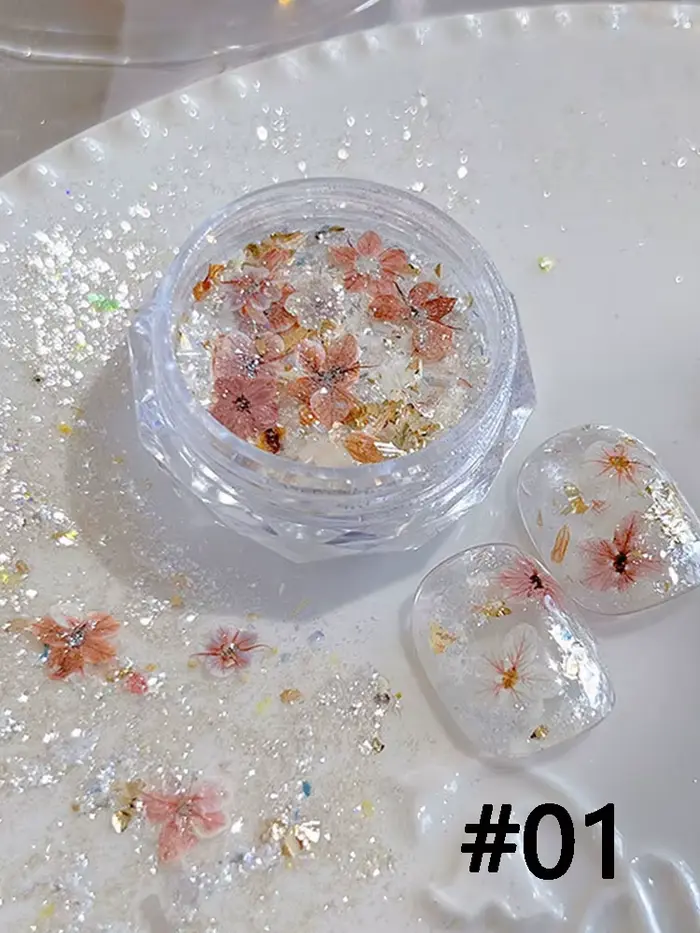 1/6 pièce de poudre à ongles Opal Flower