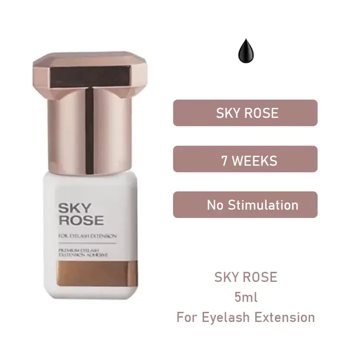 Colle Rose ciel originale coréenne, 5 bouteilles, fournitures d'extension de cils Flase, outils de m