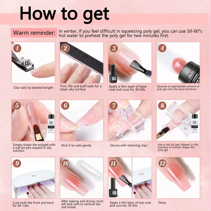Kit d'extension d'ongles en gel
