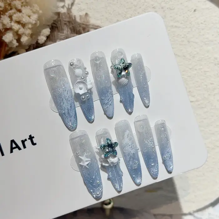 Faux ongles à presser longs et ovales