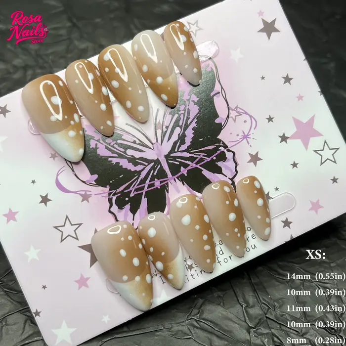10 pièces presse à la main sur les ongles cerf impression peint à la main Nail Art automne automne h