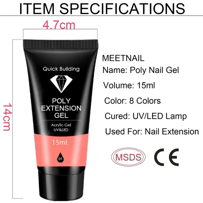 Gel Poly pour Ongles Semi-Permanent UV