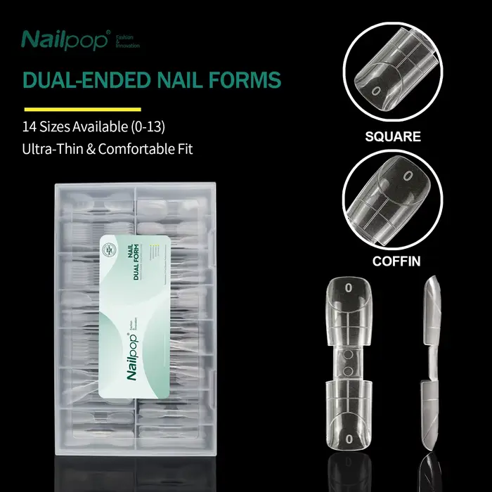 Système d'ongles Nailpop Dual Forms 140 pièces – Formes carrées