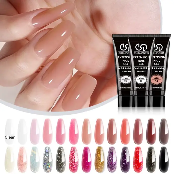 Gel d'extension d'ongles en poly pour allonger les ongles