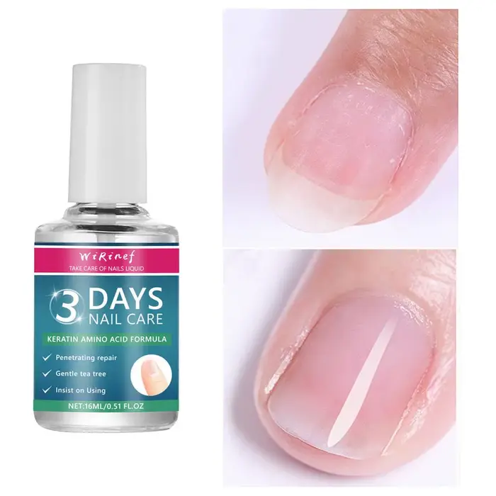 Huile de Soin des Ongles 3 Jours Formule Kératine Acides Aminés Séchage Rapide Effet Salon 90s Brillance Intense Sans Écaillage Hydratation Profonde Renforceur d'Ongles