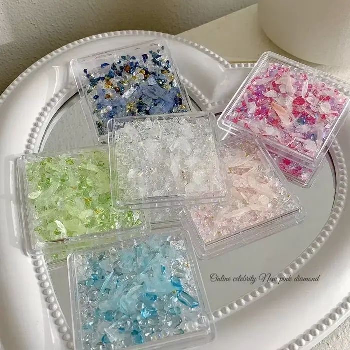 Flocons de coquille Aurora irréguliers 3D Nail Art
