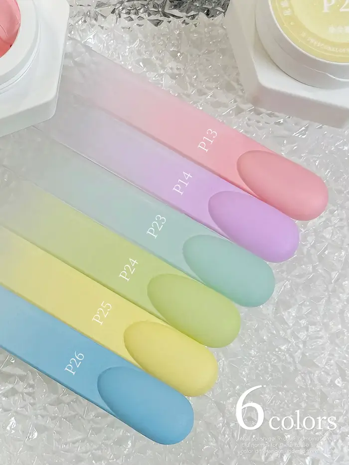 Vernis à ongles semi-solide gel 6 couleurs Macaron