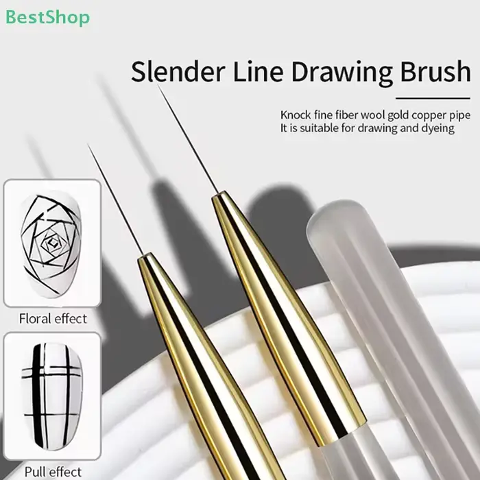 ♥ ♥ ♥ 5 pinceaux fins pour nail art – Kit de peinture de fleurs et de dessin au trait en acrylique