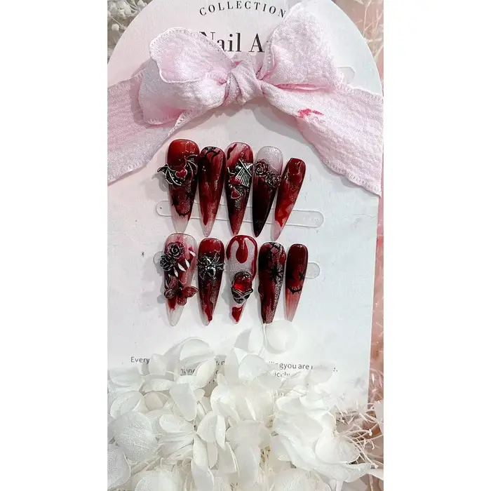 Faux ongles amovibles faits main pour événements d'Halloween