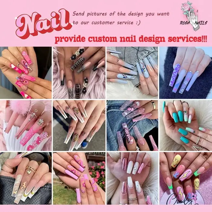 Faux ongles «Lucky You» peints à la main