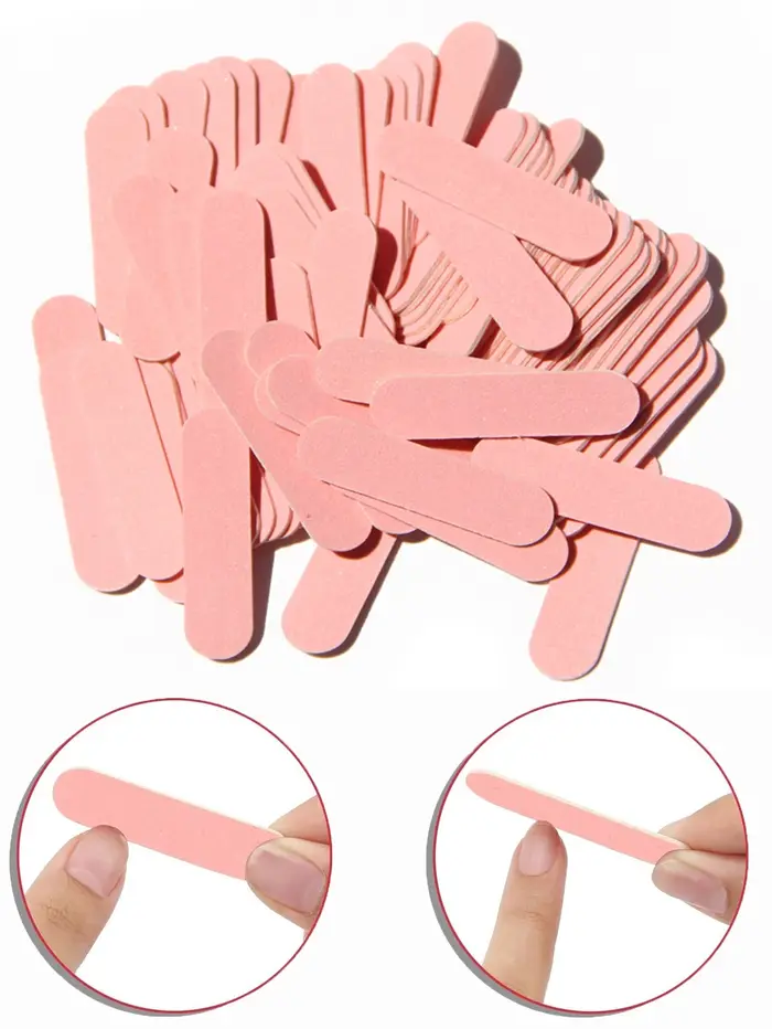 15 à 500 mini-limes à ongles roses double face en émeri pour manucure, pédicure, nail art, polissage