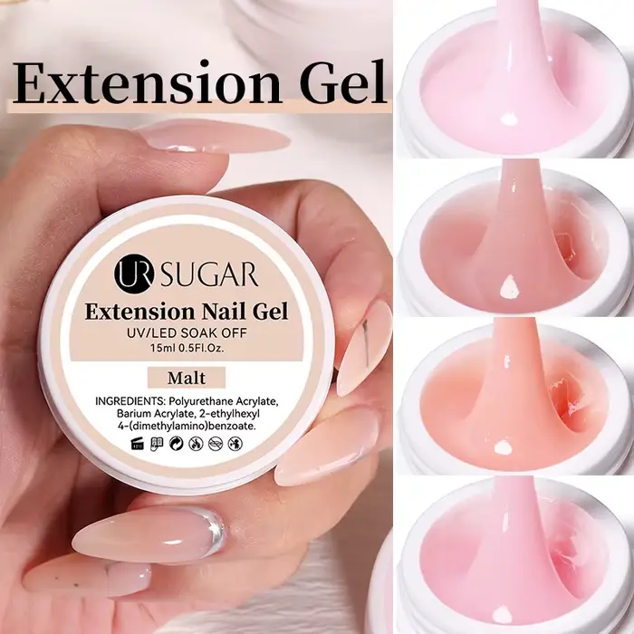 Nouveau Gel d'Extension d'Ongles 6-en-1 15ML Transparent Gel Constructeur Rapide Semi-Permanent Auto-nivelant UV Soak Off