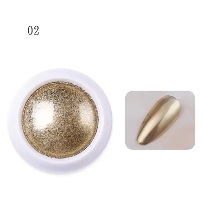 Poudre à ongles blanche miroir chromé, Pigment or argent frottant holographique aurore irisé métalli