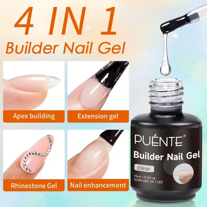 PUENTE 15ML Gel de construction transparent pour ongles