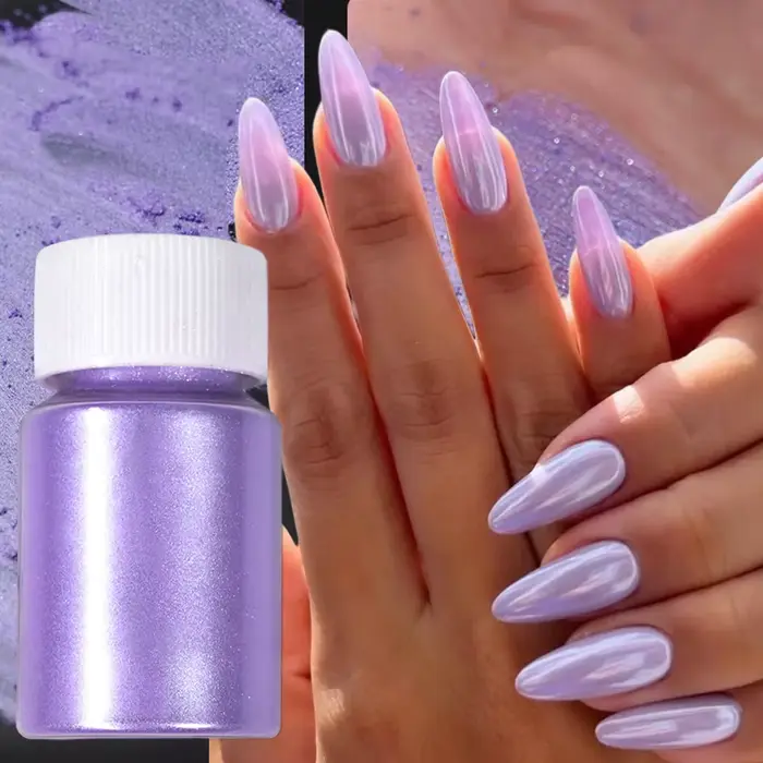 10g/bouteille perles bleues Chrome ongles Pigment paillettes Aurora