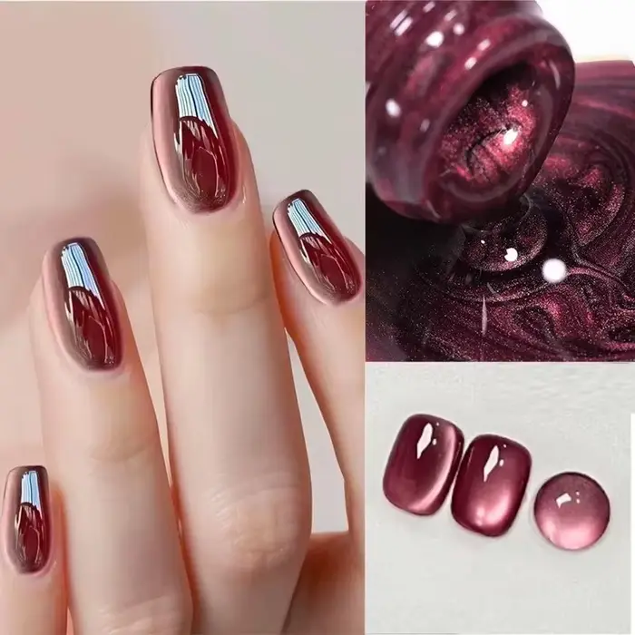 BORN PRETTY – vernis à ongles Gel magnétique en forme de chat, perle de verre scintillante, Flash bl