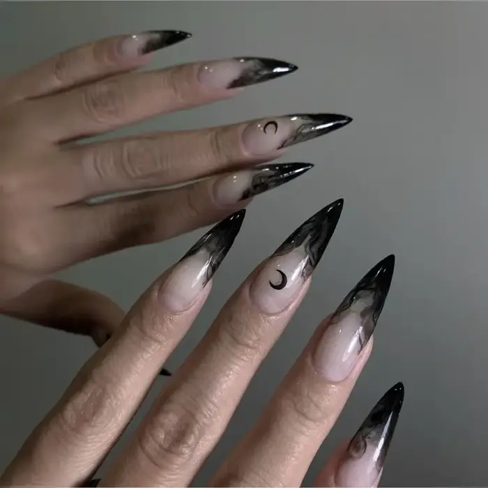 Faux Ongles Longs en Forme d'Amande pour Halloween