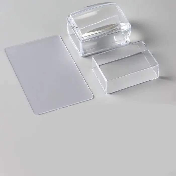 Kit de Plaques d'Estampage Carrées pour Nail Art, Manucure Française, Pochoirs en Silicone Transpare