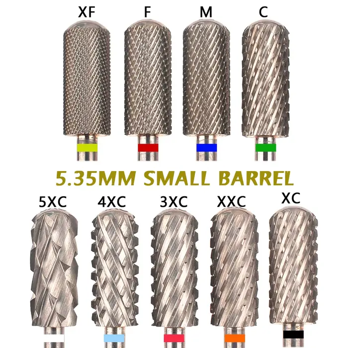 Forets à ongles en carbure de gel, petit baril de 5.3mm, mèches supérieures lisses, outil de manucur