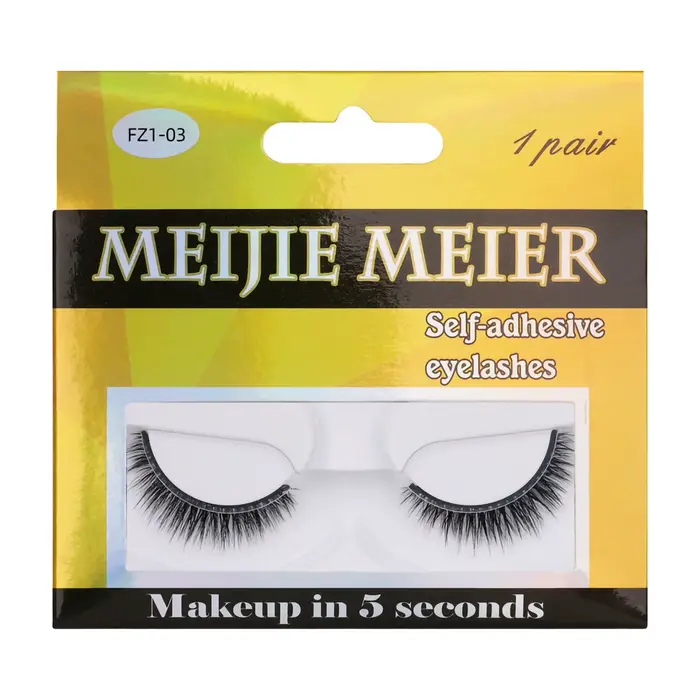Faux cils auto-adhésifs naturels avec colle facile à retirer pour le maquillage
