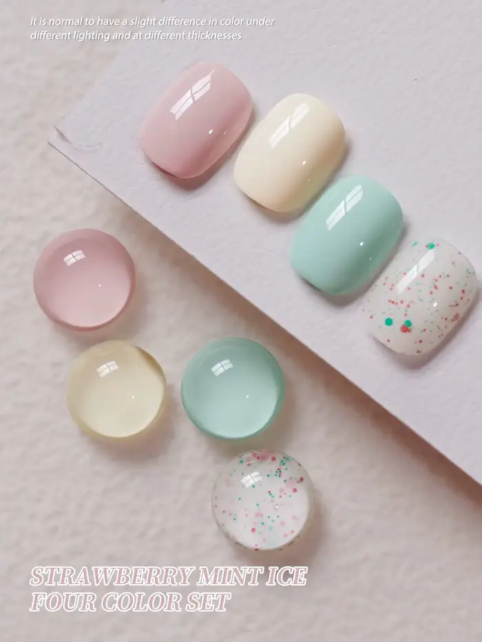 4 couleurs 15ml nouveau populaire menthe vert rose vernis à ongles Semi Permanent Nail Art trempage UV LED Salon de