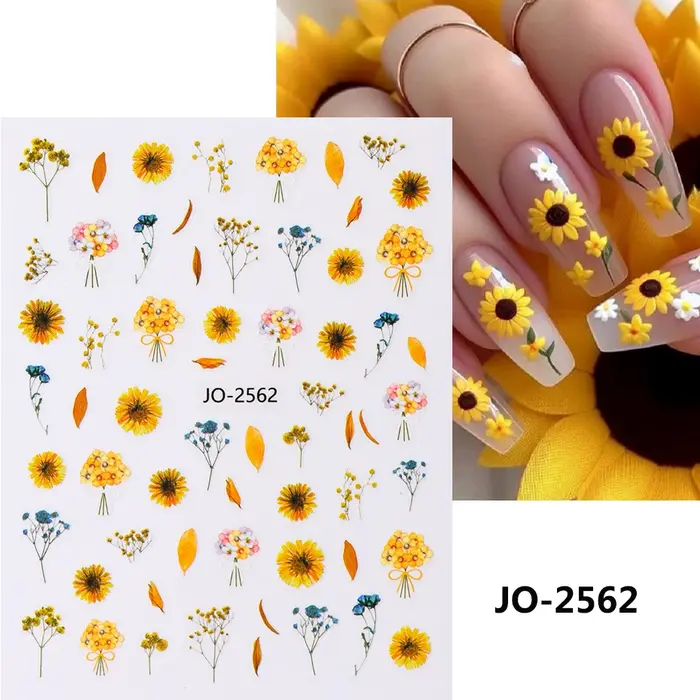 Autocollants de fleurs de printemps pour nail art