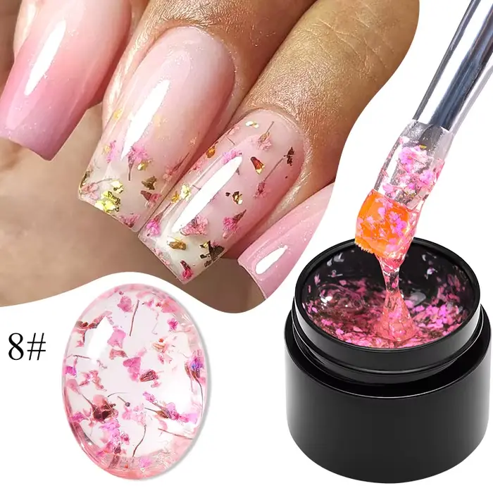MEET ACROSS 5ml rose fleur séchée Gel vernis à ongles