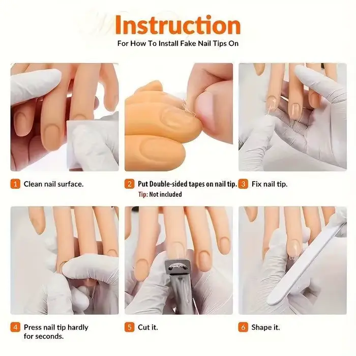 Main d'entraînement pour la pratique des ongles avec support de bureau