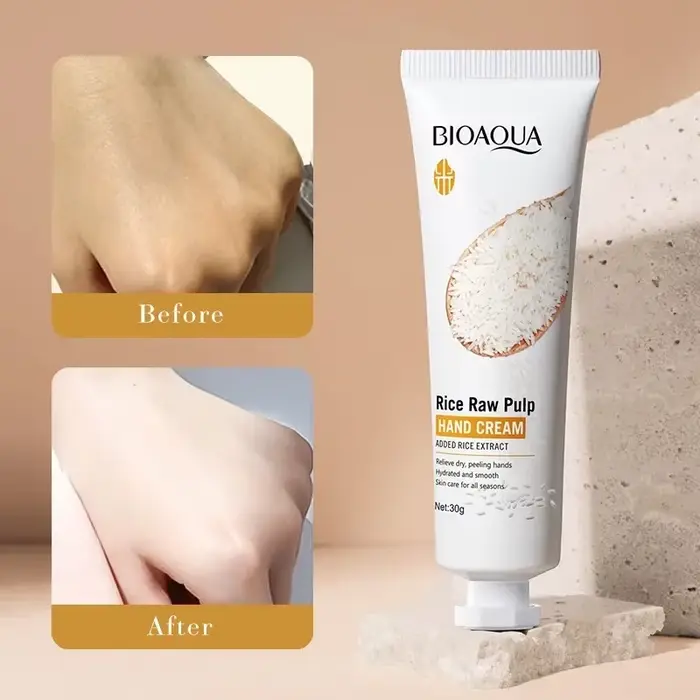 Crème pour les mains au riz, volumisante, rajeunissante, nourrissante, hydratante, rafraîchissante,