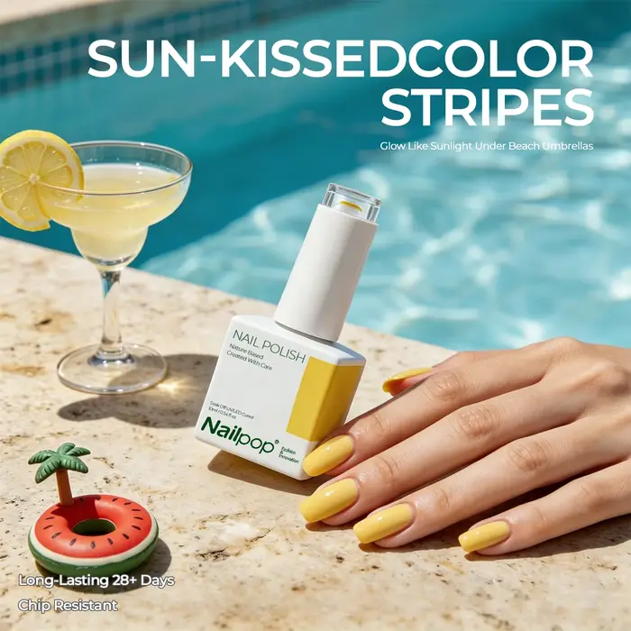 Nailpop Summer Shades Gel Polish 20 Couleurs Vibrantes 2-en-1 Gel Constructeur et Couleur Sans HEMA/TPO Professionnel Salon d'Art Application Facile 1 pièce