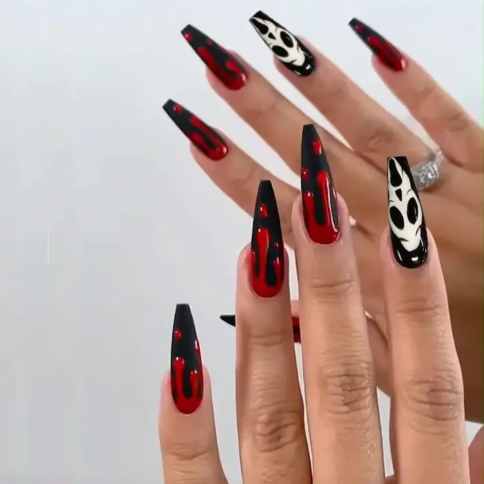 Faux-Ongles en Acrylique à Couverture Complète avec Poignées Amovibles