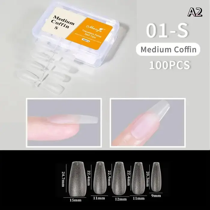 100 pièces/boîte faux ongles sans polissage sans Trace presse démale sur faux ongles fins conseils p