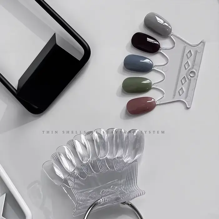 Présentoir de faux ongles en forme d'éventail