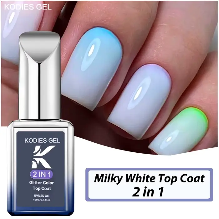KODIES-Verhéritage à ongles gel UV blanc laiteux, 15ml, finition semi-continue, peinture Esmalte pou