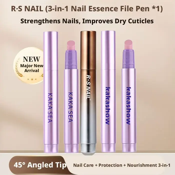 Stylo à huile pour cuticules 3-en-1 avec repousse-cuticules en céramique pour ongles abîmés et secs