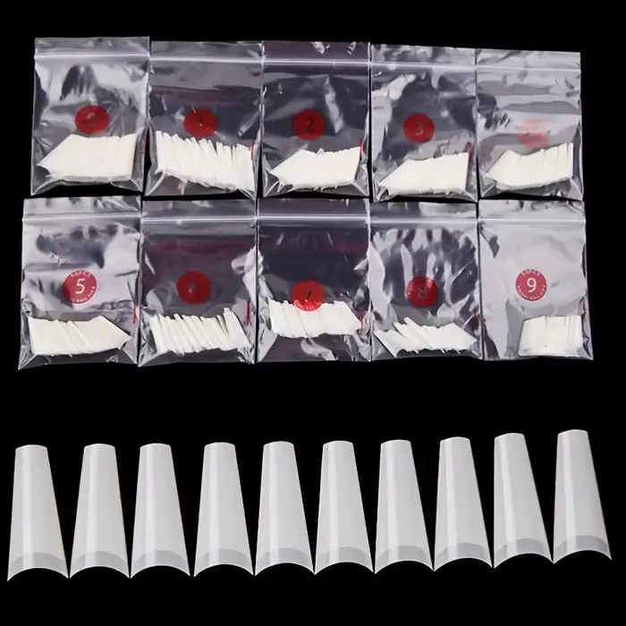 500 pièces faux ongles Art conseils français naturel Transparent cercueil faux ongles conseils acryl