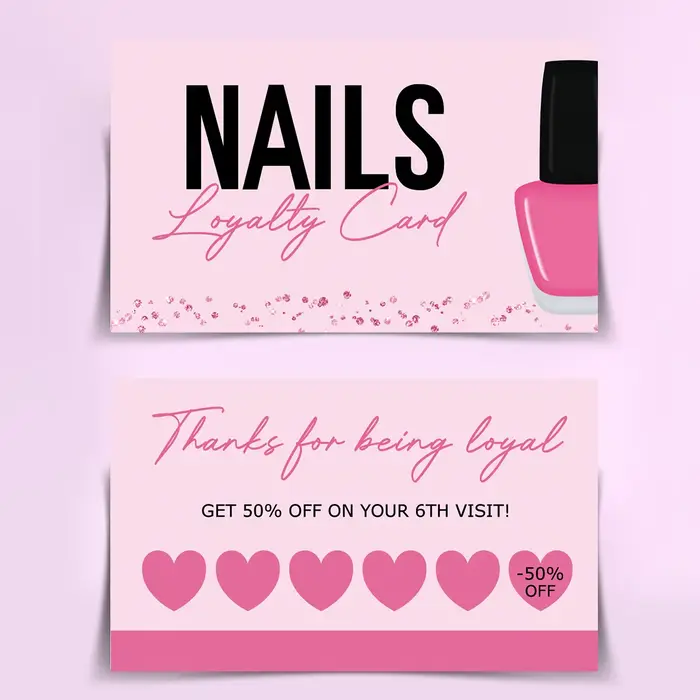 Cartes de fidélité pour salon de manucure