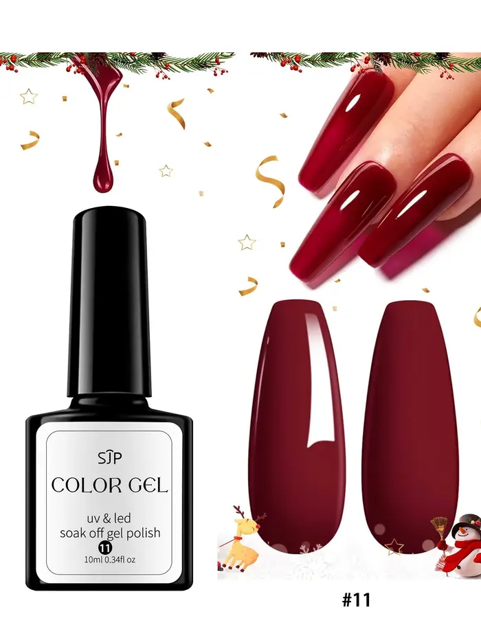 LEON'S DAY − Verhéritage à ongles gel rouge, 10ml, art de manucure et de pédicure, UV/LED, à trempage