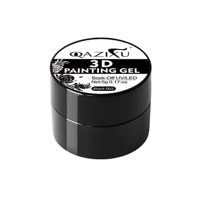 QAZIXU 1/2 pièces 3D peinture Gel noir blanc Gel vernis à ongles Semi Permanent solide moulage Gel p