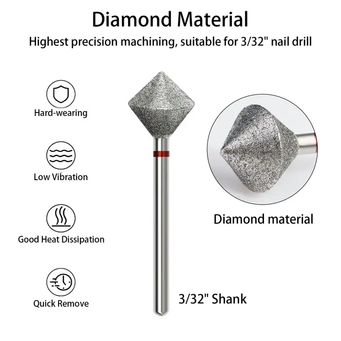 C Radians diamant foret à ongles outil de coupe de bord d'ongle diamant sable polissage accessoires