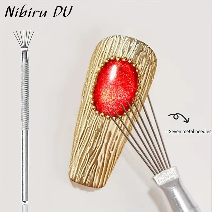 Brosse à ongles à rayures à 7 broches