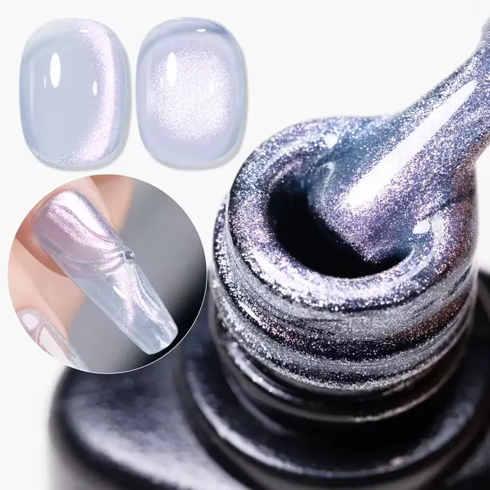 7.5ml cristal blanc oeil de chat Gel vernis à ongles holographique UV tremper Gel laque magnétique hybride Gel