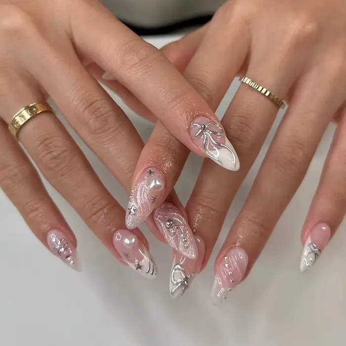 10 pièces automne hiver court amande faux ongles imprimé Animal presse