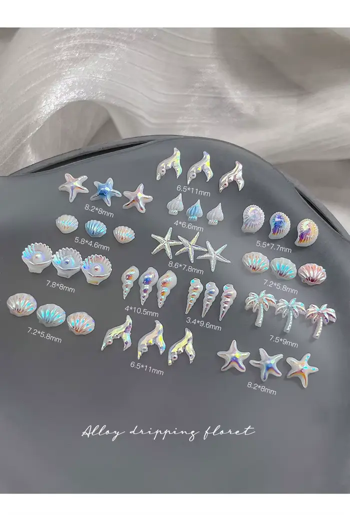 Accessoires d'art ongulaire Onde Océanique Scintillante d'Été