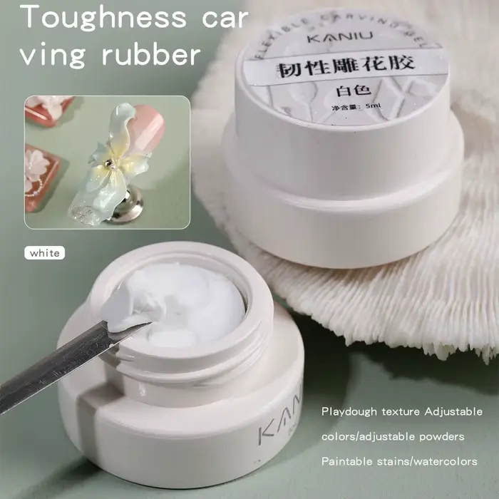 5ml 3D fleur Gel antiadhésif sculpture colle perle blanc Satin Nail Art bricolage sculpture Gel pour